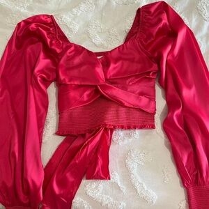 pink satin top